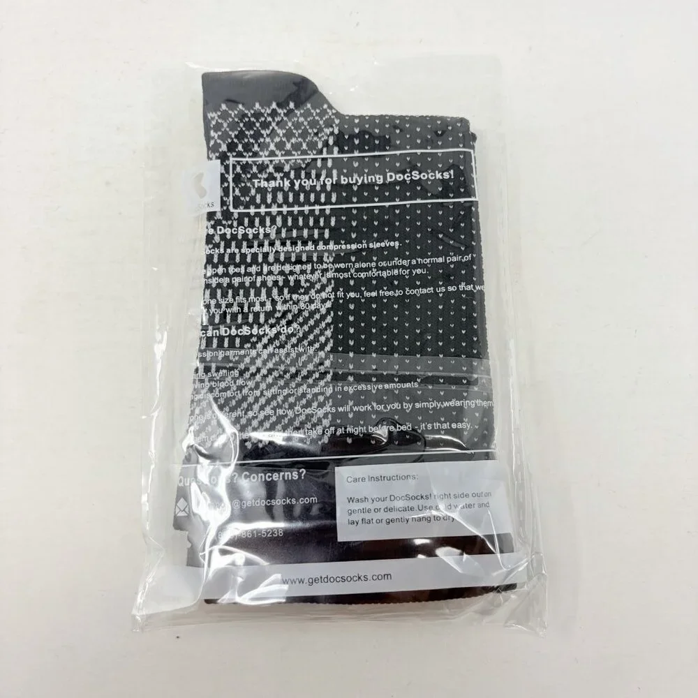 DocSocks Womens One Size 4 Pack of Compression Sleeve‎ Socks with Open Toes 244